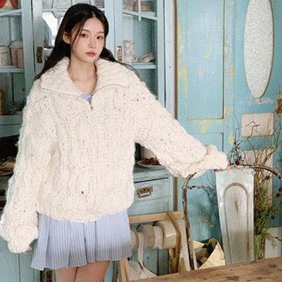 三0124韩国官网Milkcocoa-t113539女针织衫知性甜美简洁秋冬清新