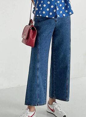 六0923韩国正品cocoj-an-e-21311 牛仔裤区秋季经典通勤新潮纯色