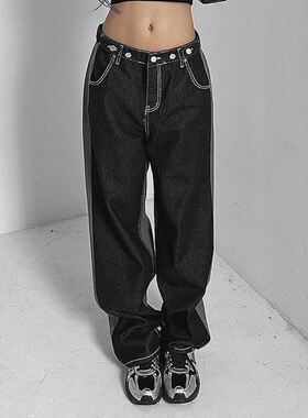 六0923韩国正品61049 牛仔裤区简洁夏季复古正品个性休闲欧美直邮