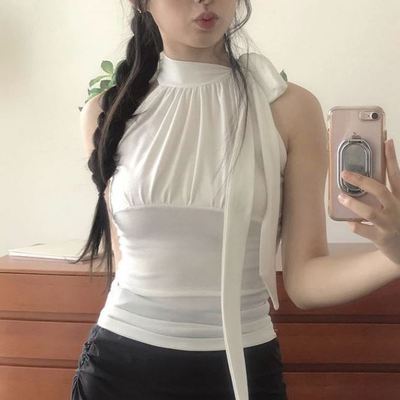 六0719韩国正品cloudemotion--7396 背心区简洁夏款个性新款复古