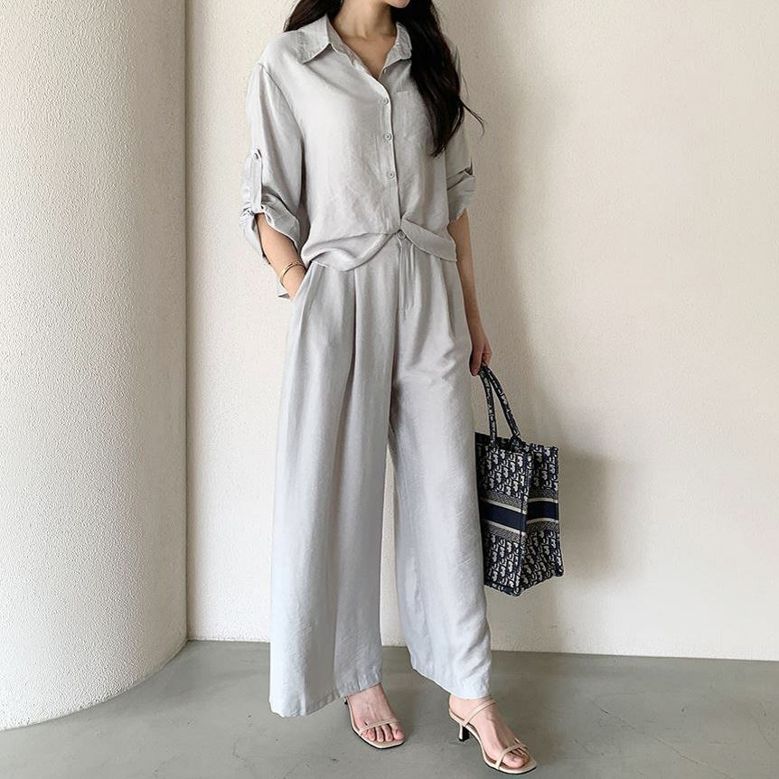 六0923韩国正品min-a-gram-19815 套装区秋季时尚通勤气质纯色