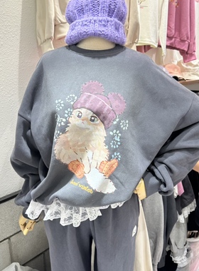 八1203韩国东大门卫衣加绒区4514743新款英伦直邮学院甜美瑞丽