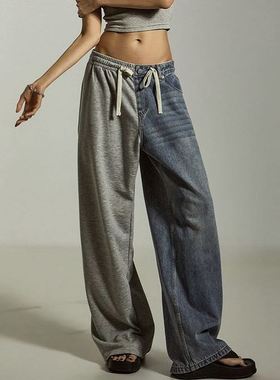 六0719韩国正品din-t-65669 牛仔裤区浪漫秋季简约通勤百搭纯色