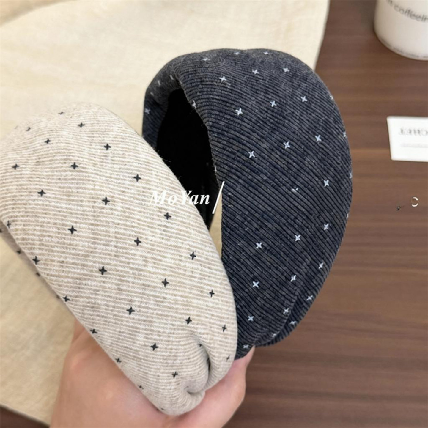 秋冬韩版斜纹仿毛呢发箍