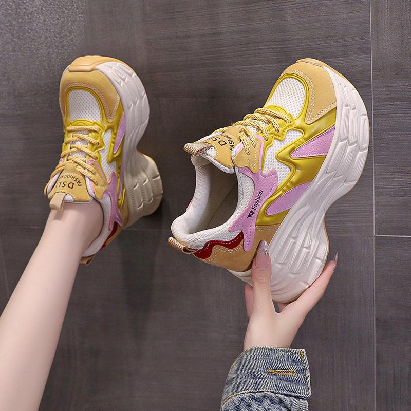 厚底老爹鞋女2025新款秋季网红超火爆款内增高女鞋轻便休闲运动鞋