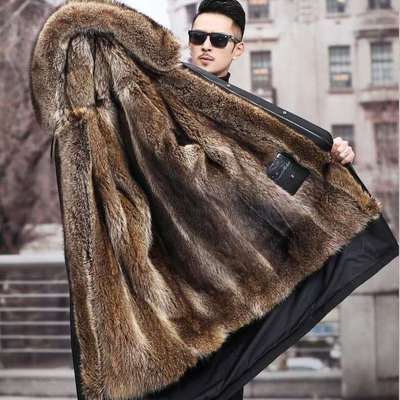男冬季皮草派克服可拆卸