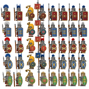 粤睿智达中古系列罗马小队骑兵辅助兵团小颗粒积木人仔玩具袋装