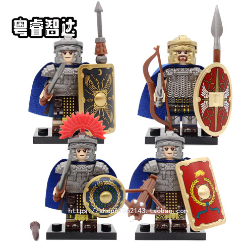 粤睿智达中古罗马系列N829-832小颗粒积木人仔袋装