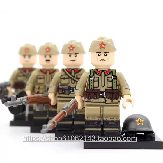 Yue Rui Zhida N667-670 Soviet Army M35 Uniform Small Particle Building Block Figures Bagged