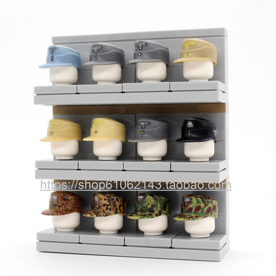 粤睿智达MOC军事士兵军官野战帽积木人仔配件小颗粒拼插积木