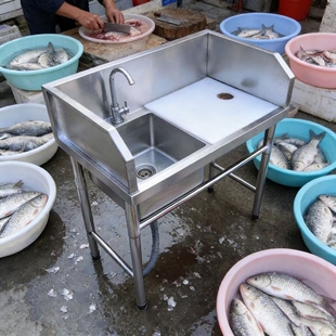 切水果操作台工作台海鲜洗刷简易杀鱼用的水池操作台水产杀鱼台