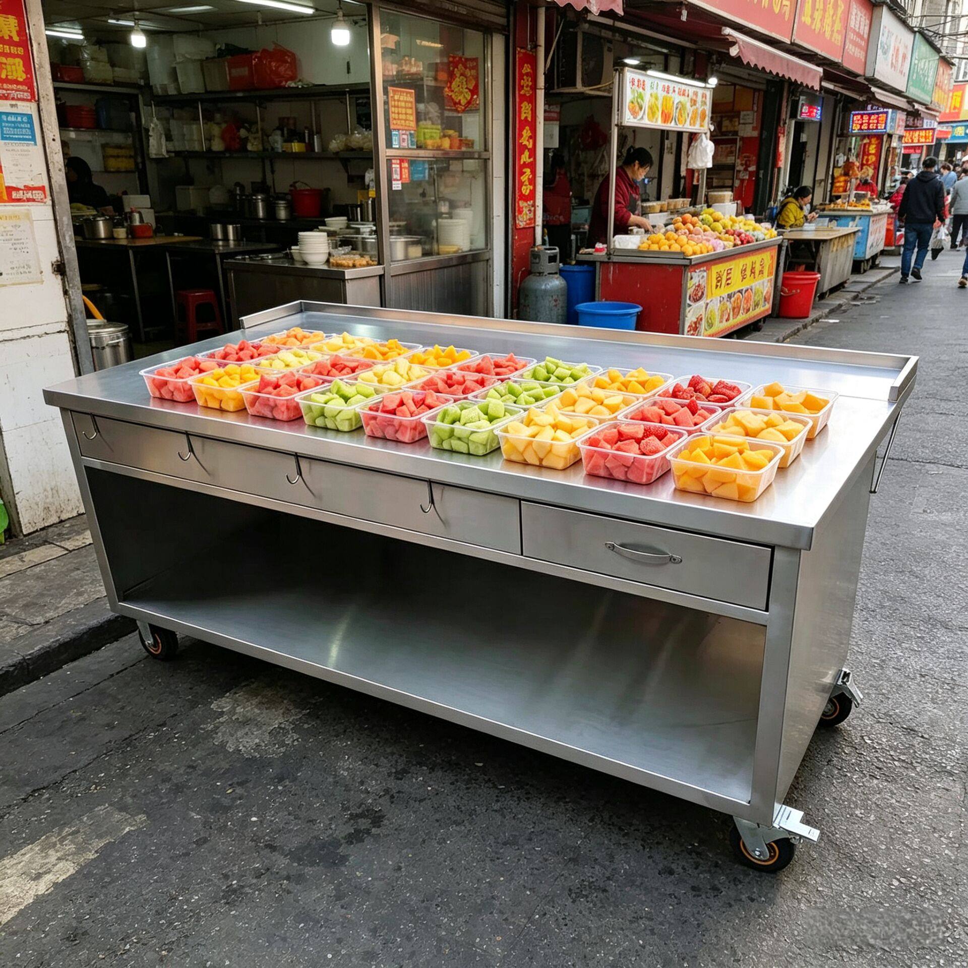 早餐出餐台小吃店商用不锈钢