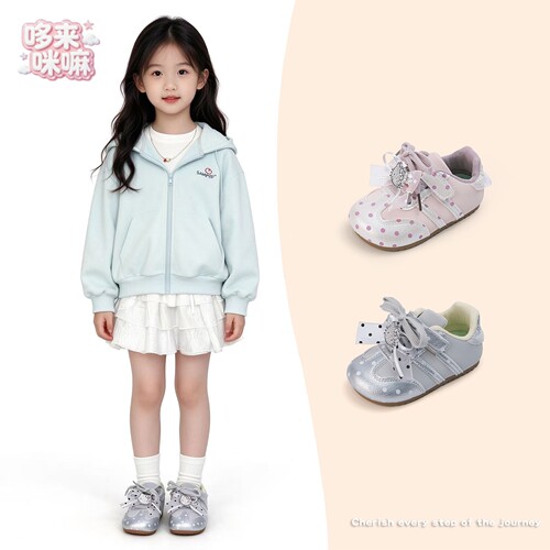 女童运动鞋儿童蝴蝶结公主鞋