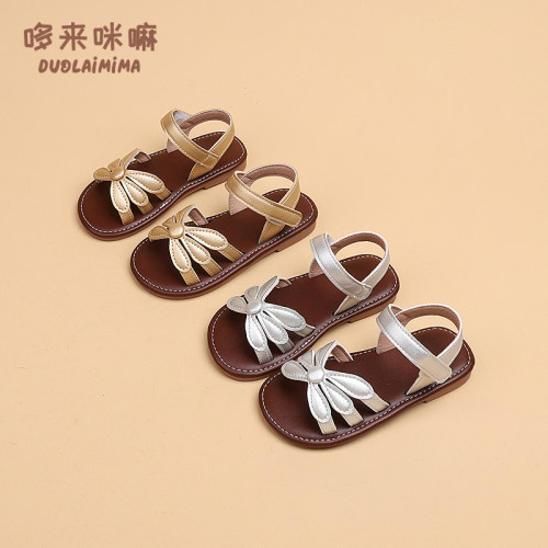 女童罗马凉鞋儿童花朵公主鞋