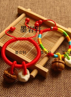 儿童宝宝猪惊骨桃篮红绳亲子款