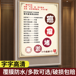 中医癌瘤经络淤堵常见症状海报九种体质养生馆理疗装饰画宣传挂图