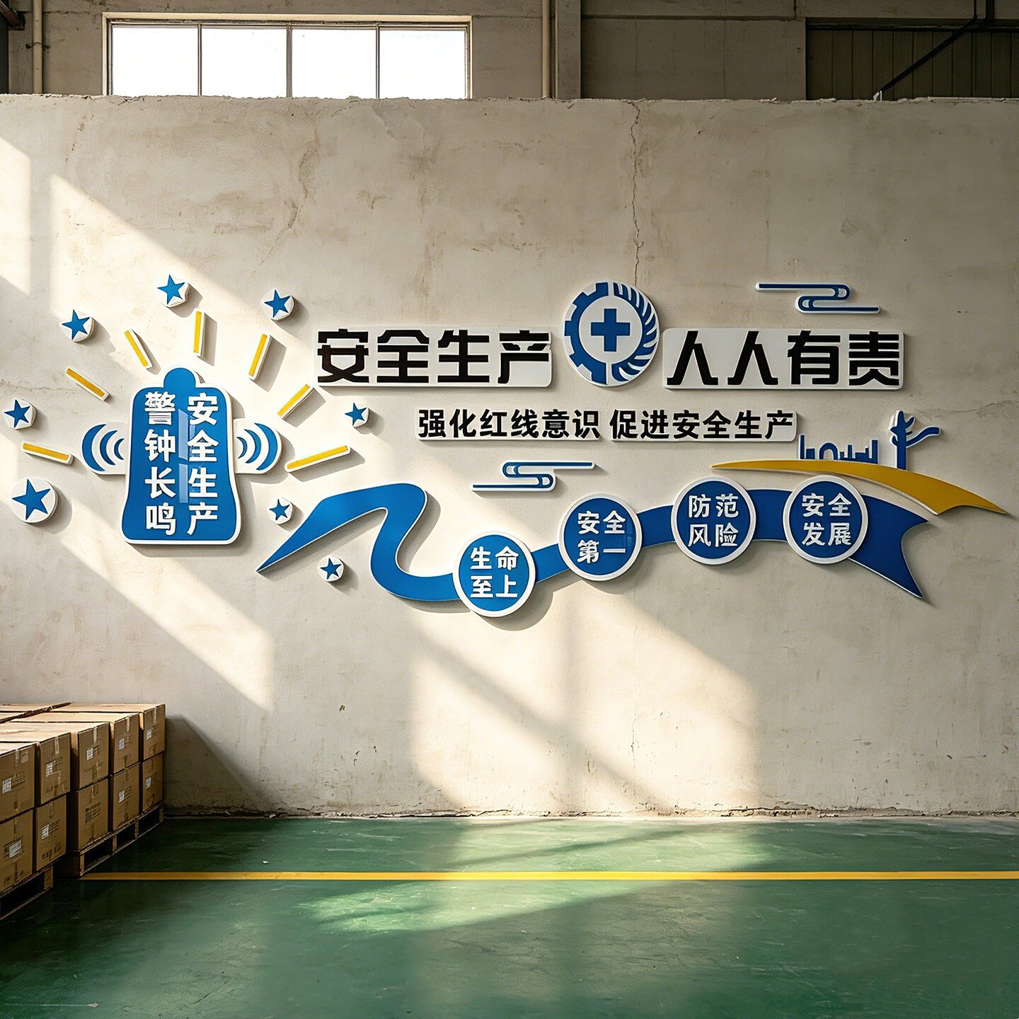 工厂车间安全生产警示墙贴