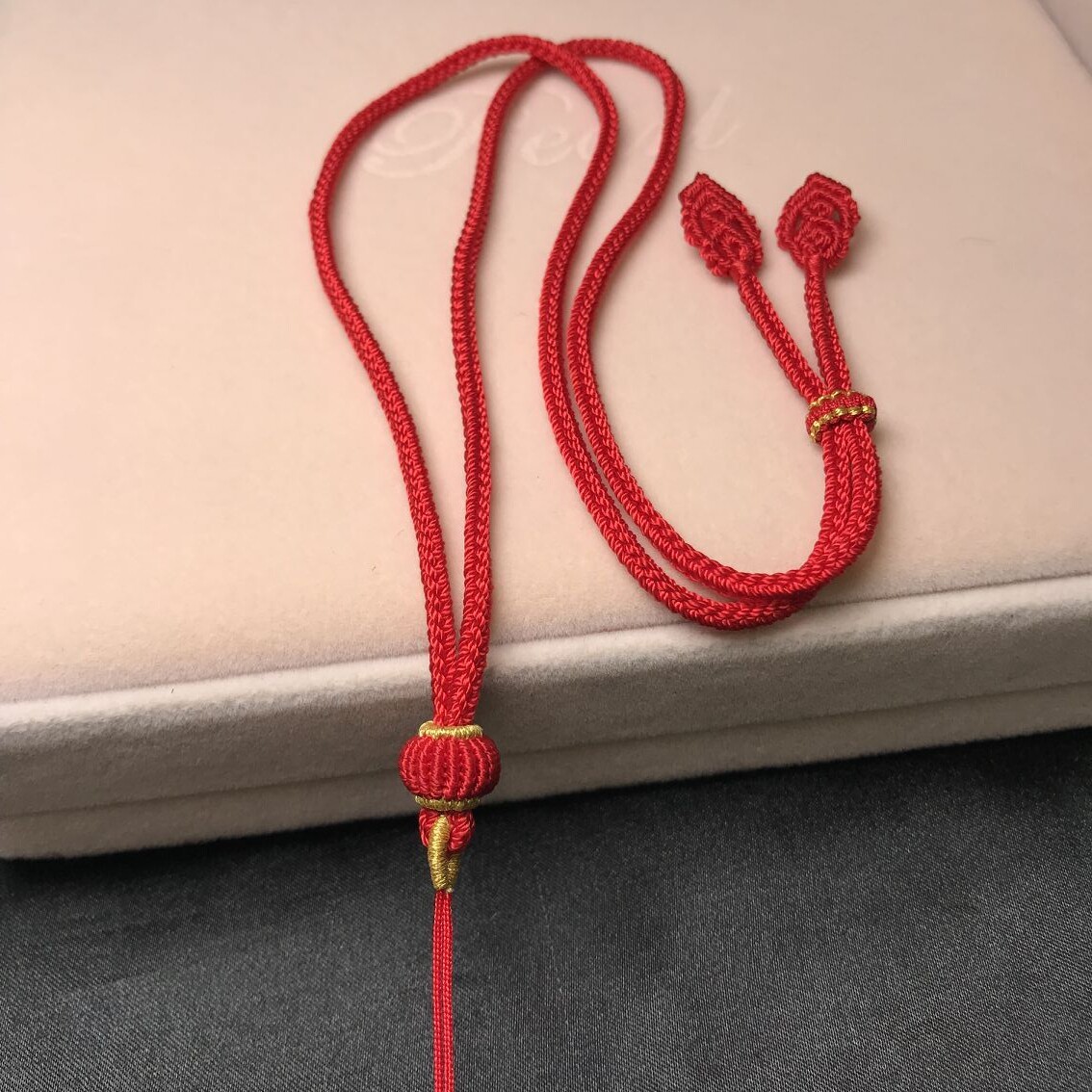 丹凤手工编织工艺项链绳桃花结灯笼情意绵绵可绑翡翠蜜蜡黄金包邮