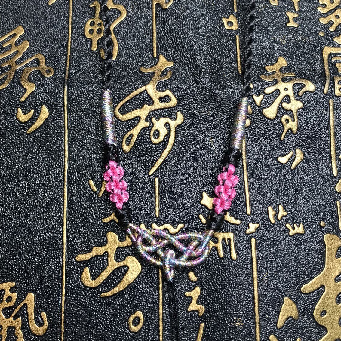 手工编织半成品项链绳貔貅桃花红绳穿3D硬金翡翠蜜蜡宝宝锁包邮