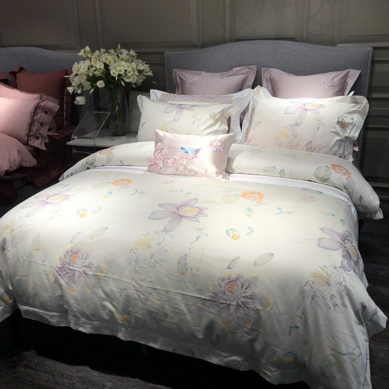 多喜爱全棉色织六件套1.8m专柜同款新中式提花床上用品床单床笠款