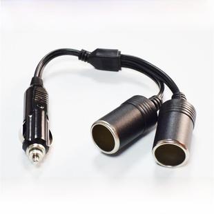 12V24V通用1拖2延长线纯铜 15A电木车充电源线分线器点烟器一分二