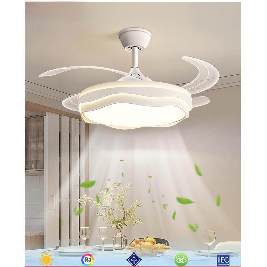 2025新款客厅电风扇吊灯新型静音隐形餐厅厨房家用灯扇一体吊扇灯