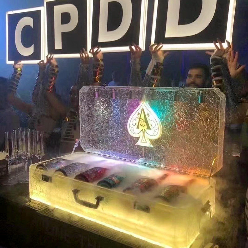 黑桃a香槟王冰封神龙套酒箱酒吧VIP出酒道具箱ktv发光盒子吧台
