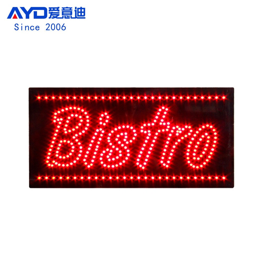 跨境营业LED广告牌 酒吧灯箱 酒馆灯牌 LED Bistro Sign 24x48cm