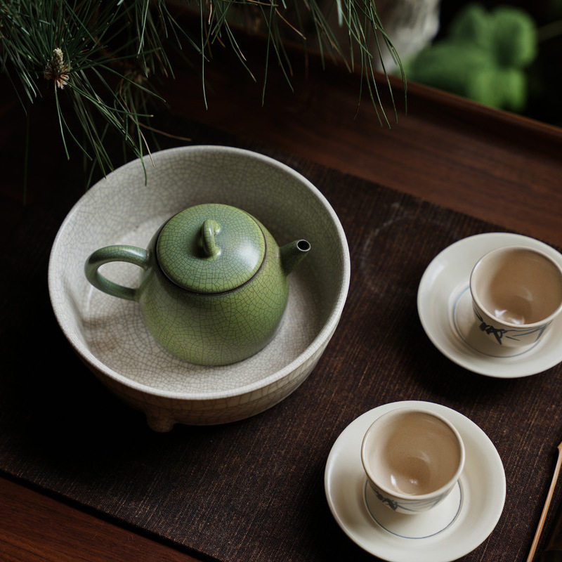梵山堂新品千山翠秀颜小品壶可开片可养复古陶瓷茶壶小容量泡茶器