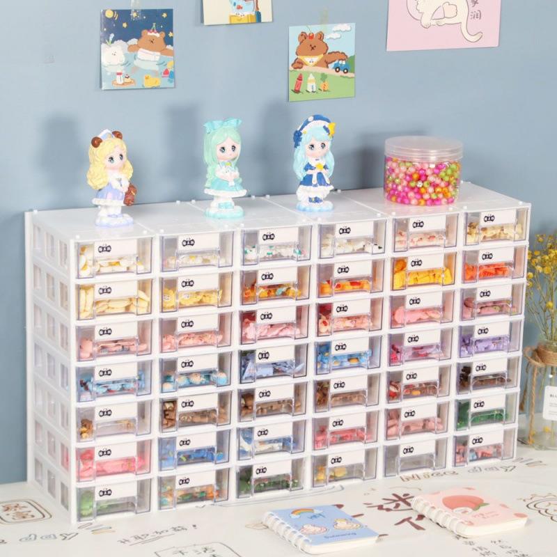 簪娘手工材料树脂配件收纳盒透明饰品桌面家用零件盒