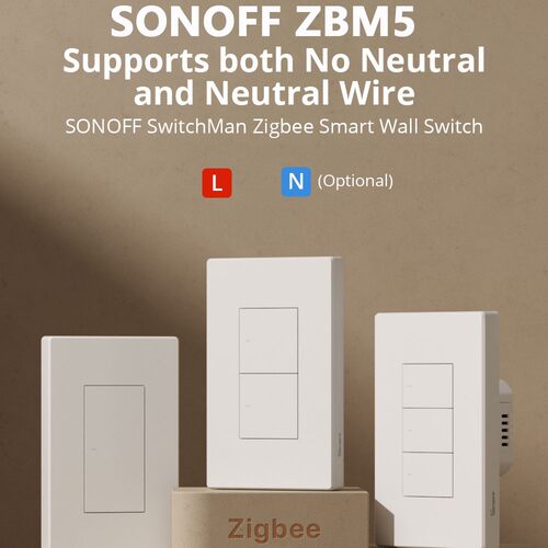 Sonoff ZBM5 120 86 Zigbee单火零火通用智能触摸开关智能家居