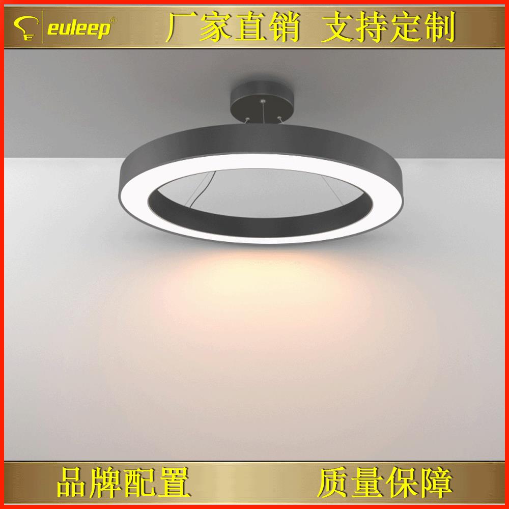 商业led灯圆圈吊灯圆形吊灯工厂直销铝材空心圆形吊线灯圆环吊灯