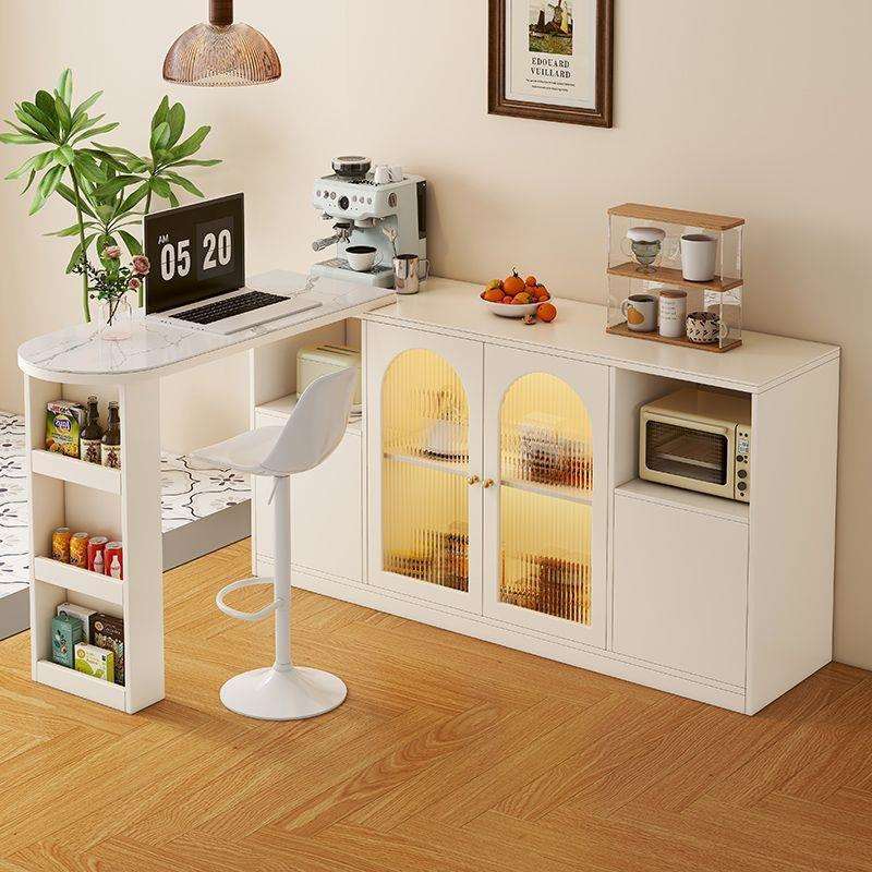 吧台桌家用客厅中岛台餐桌实木餐边柜奶油风小户型阳台隔断柜