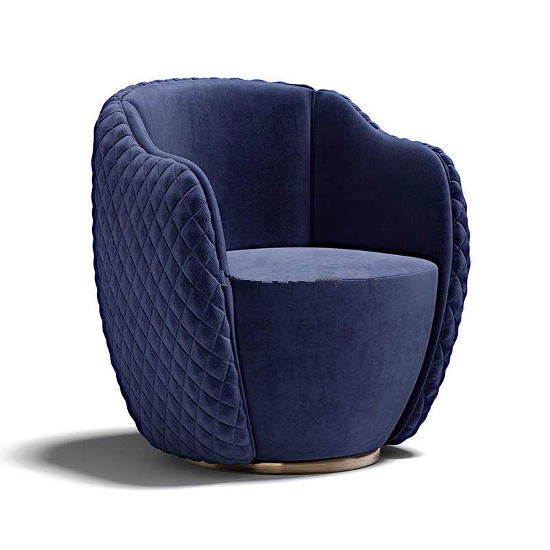 港式轻奢皮艺沙发椅会客接待椅设计别墅客厅接待单人椅休闲椅