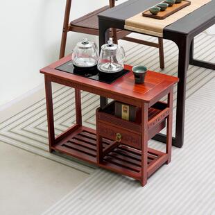实木茶桌茶水柜可移动茶台家用客厅红檀木中式茶几一体烧水边几柜