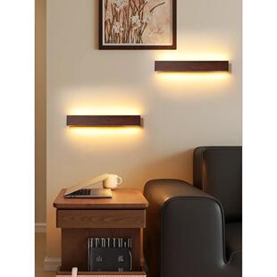 中古床头壁灯极简楼梯过道卧室一字长条法式复古客厅背景氛围墙灯