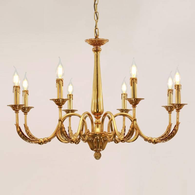 法式复古简约别墅吊灯客厅卧室餐厅蜡烛灯具欧式美式轻奢全铜灯饰