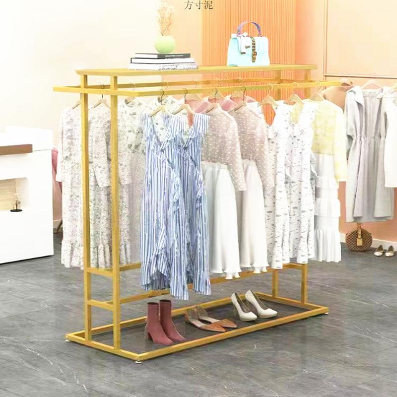 服装架落地中岛架女装童装架落双杆衣服架落服装店落地衣架双排厂