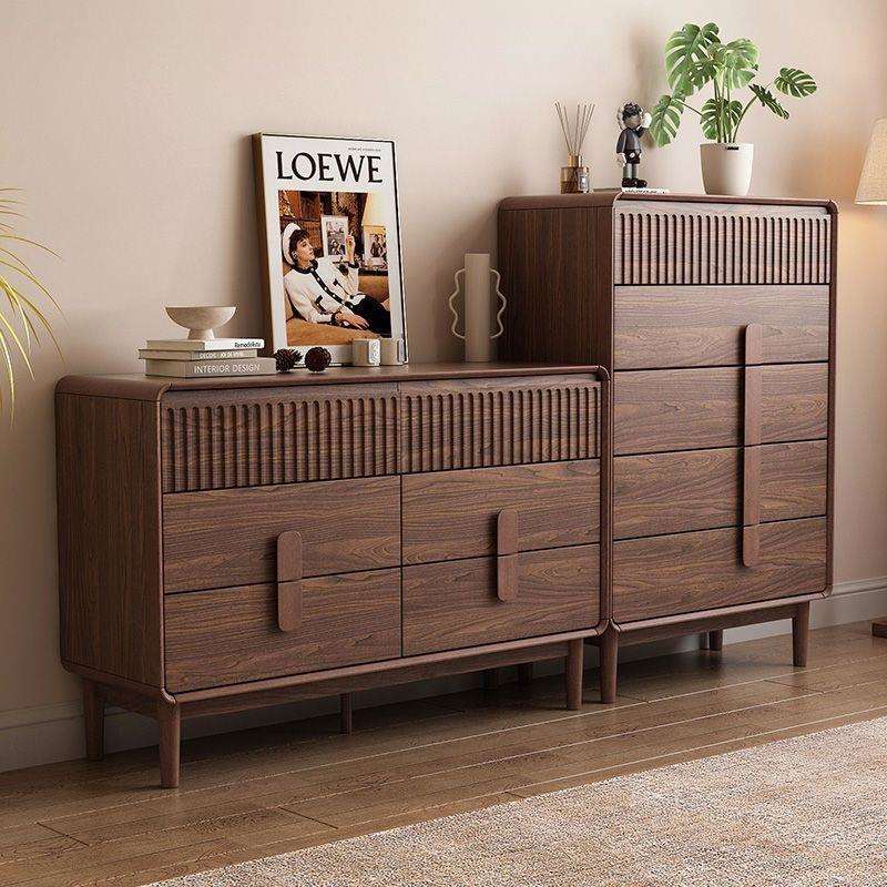 实木斗柜卧室床尾柜新款中古五斗靠墙抽屉柜收纳柜客厅六斗置物柜