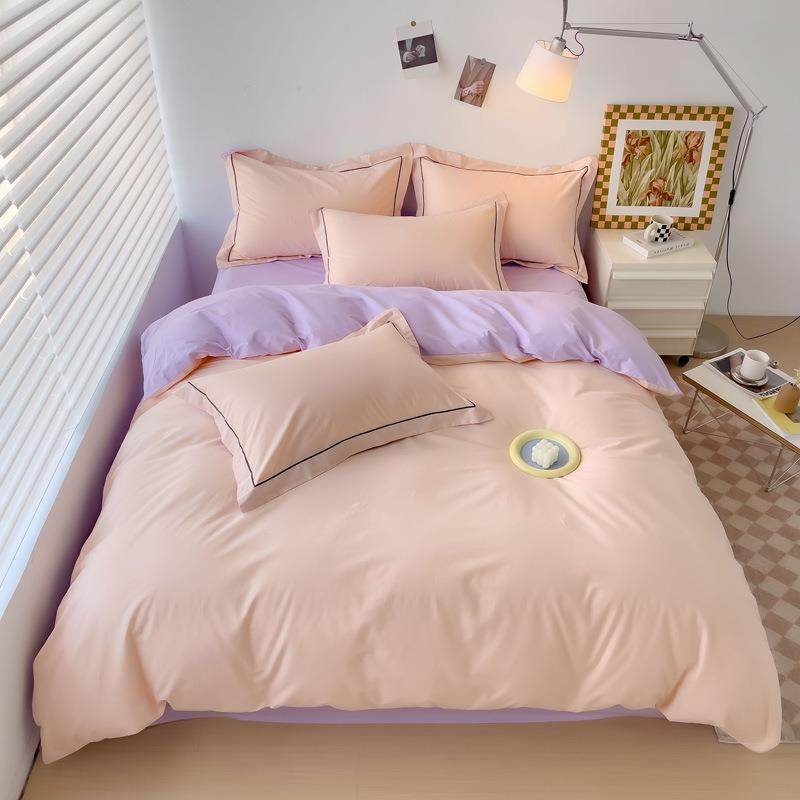 全棉纯色四件套13372双拼纯棉1.5三件套被套床单床笠单件床品被罩,纺织面料/辅料/配套,纺织机械配件,淘宝优惠券,粉丝福利购,淘宝优惠卷