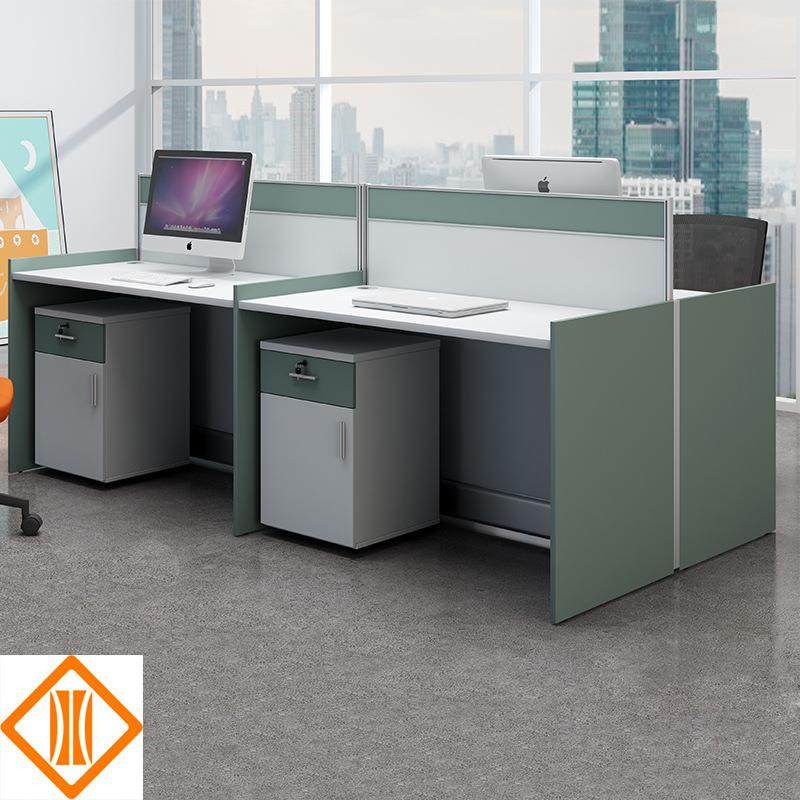 职员四人位办公桌屏风隔断现代卡位花形二人位组合家具