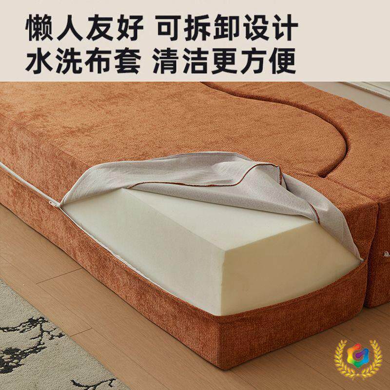 跨境压缩懒人沙发布艺沙发客厅小户型直排双人两用拆洗折叠沙发床