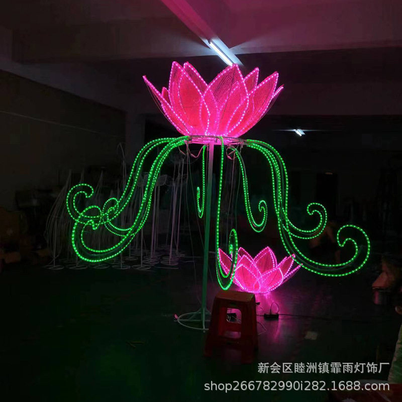 LED造型 图案造型灯 LED发光花朵滴胶造型灯广场公园场景装饰灯