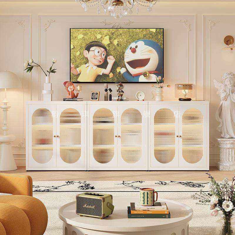 书架置物架客厅家用玻璃带门展示柜铁艺书柜矮柜儿童储物柜收纳柜