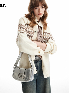 MLMR冬季新款简约风半高领宽松含羊毛开衫外套针织衫毛衣男女