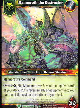 魔兽卡牌 TIMEWALKERS 025 英雄 Mannoroth the Destructor