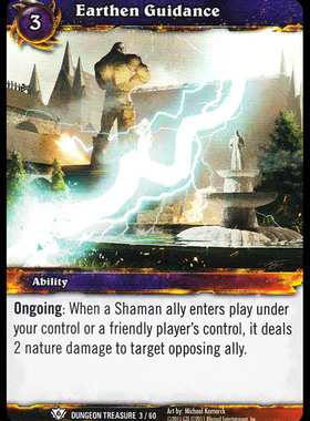 魔兽卡牌 DUNGEON TREASURE 03 英闪白卡 Earthen Guidance
