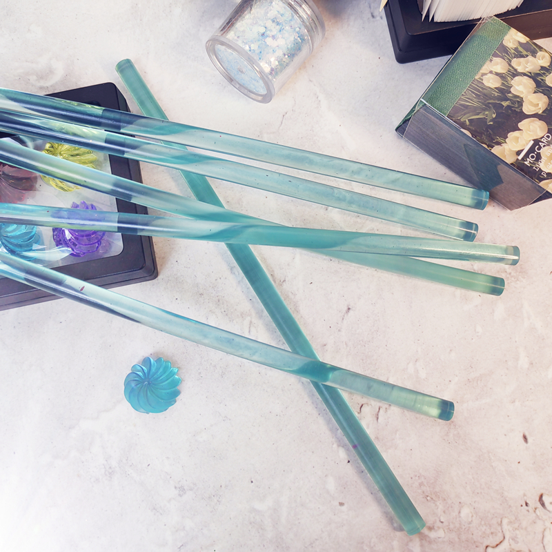 透明蓝色陶瓷胶棒7mm配合火漆