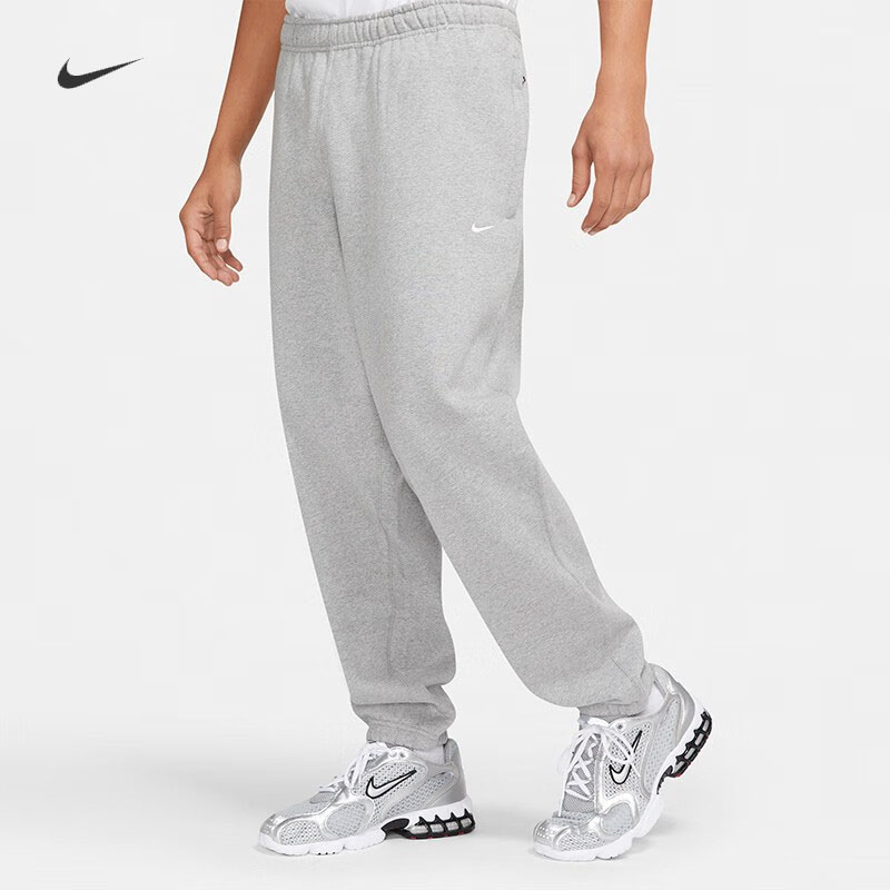 耐克男子运动休闲纯色针织长裤