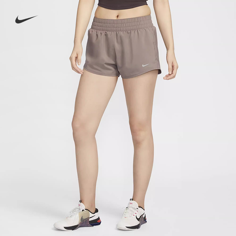 耐克女子训练速干衬里跑步短裤